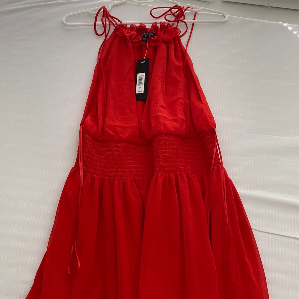 Banana republic hot red midi dress